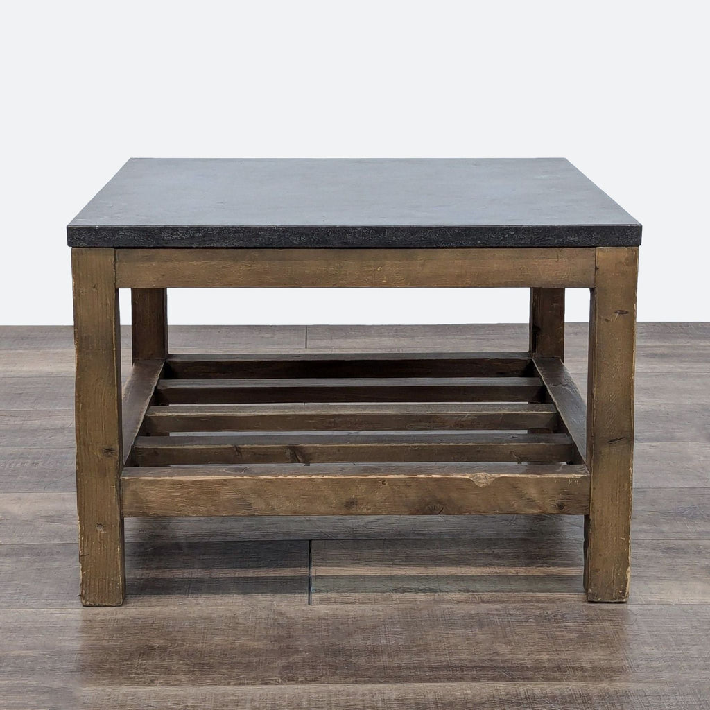 Restoration Hardware Stone Top Side Table