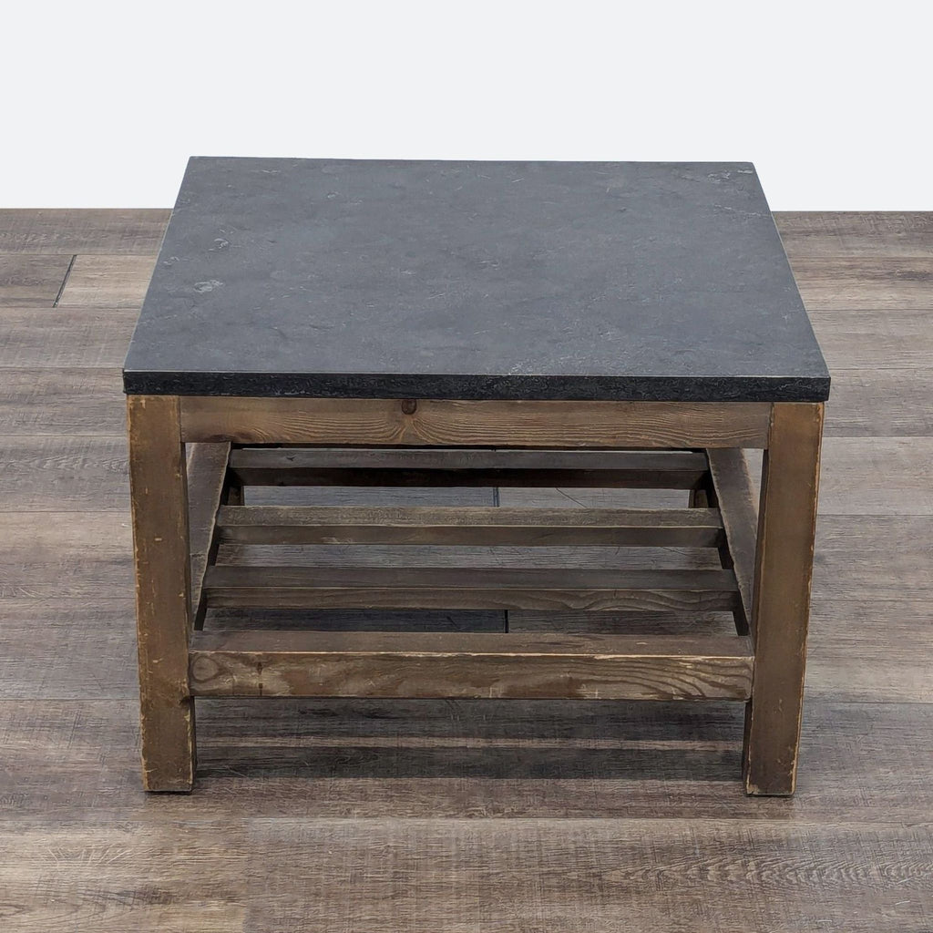 Restoration Hardware Stone Top Side Table