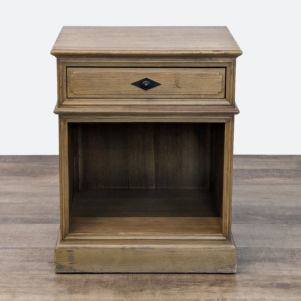 a wooden cabinet with a wooden table and a wooden shelf 