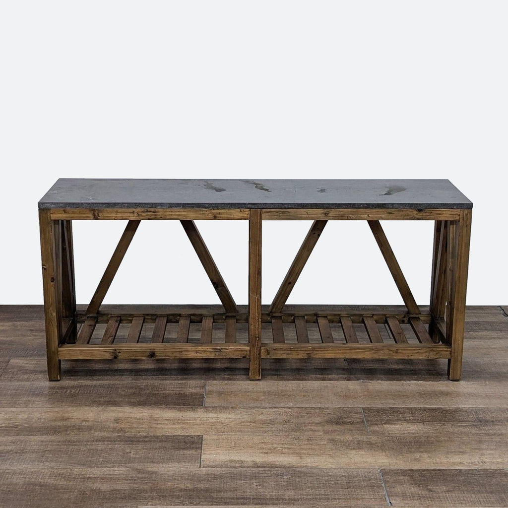 Restoration Hardware Stone Top Console Table