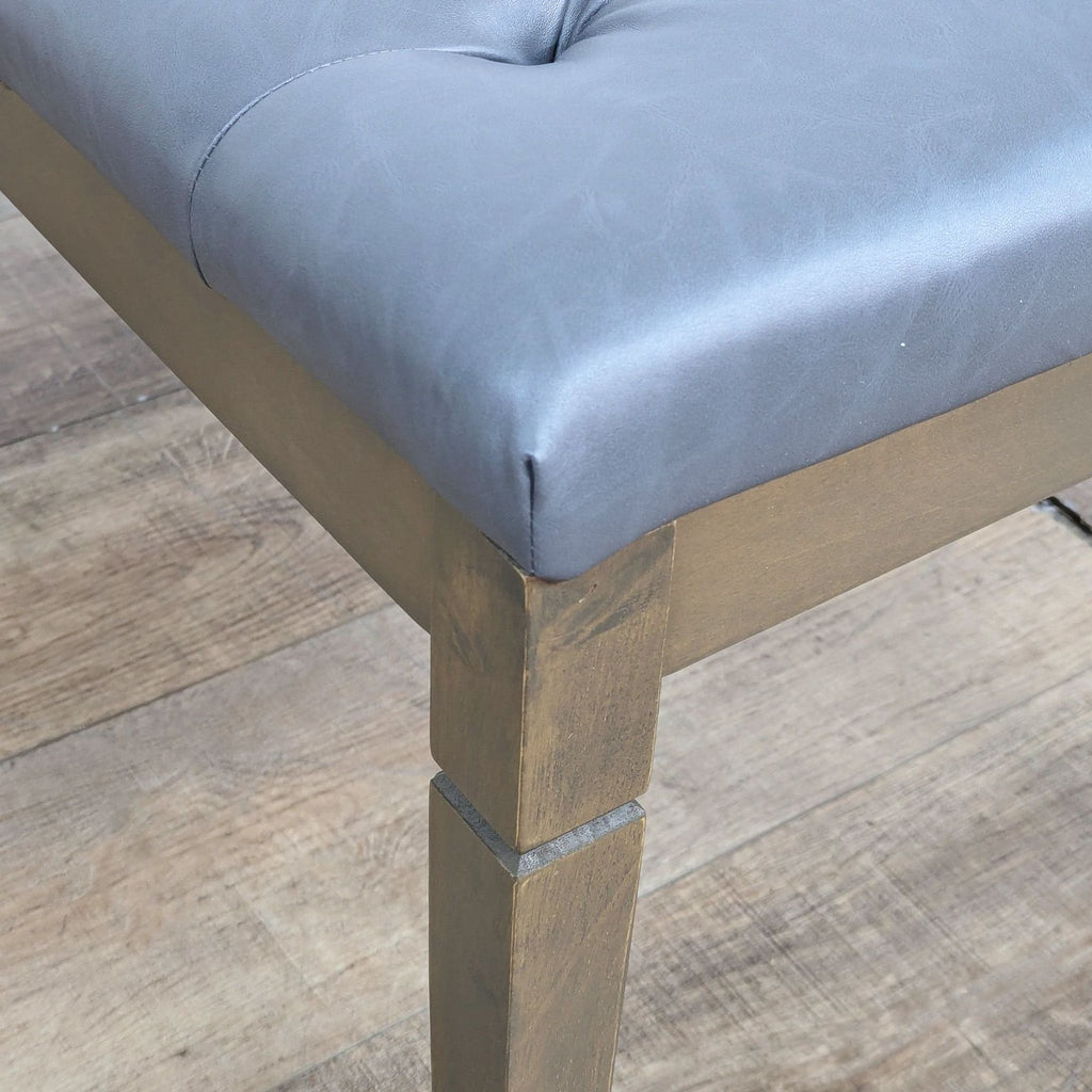 Transitional Vegan Leather Tufted Bench