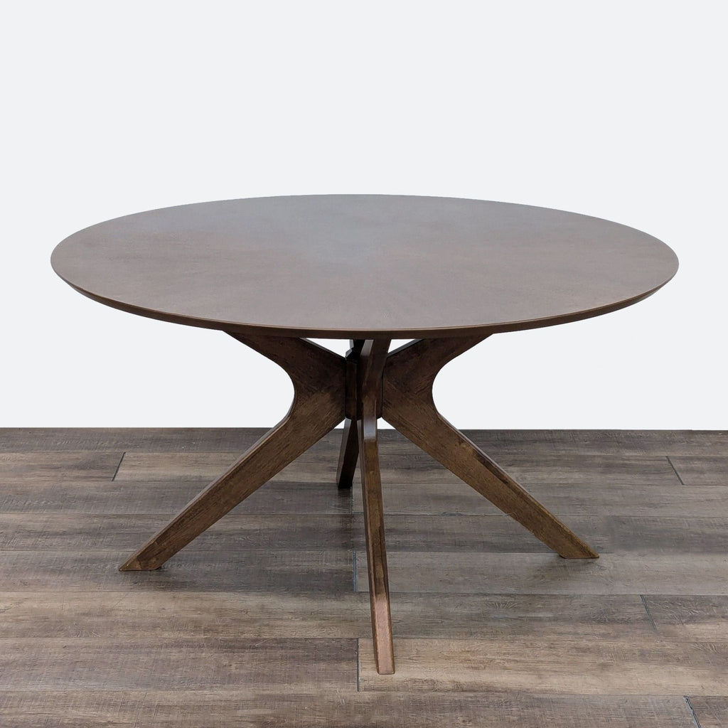 a wooden table with a wooden table top 