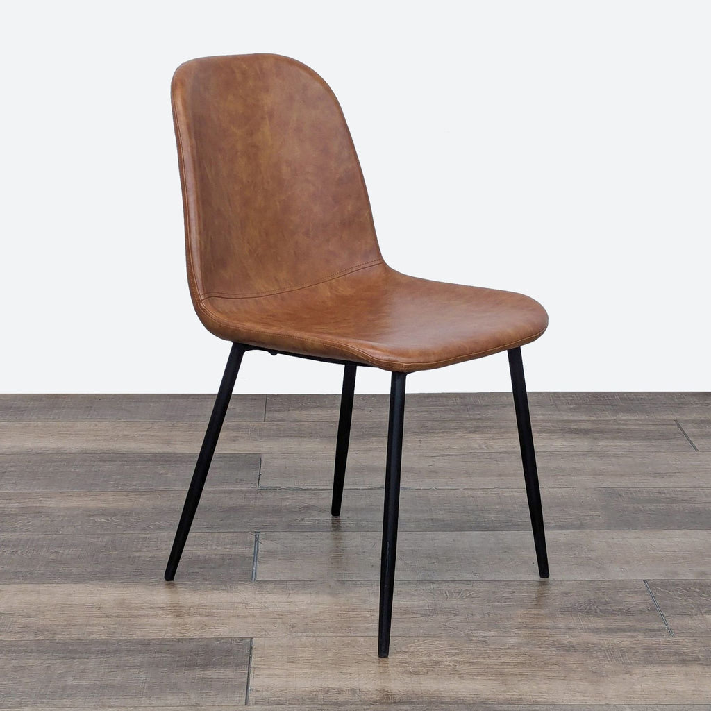 Faux Leather Dining Chair with Metal Legs