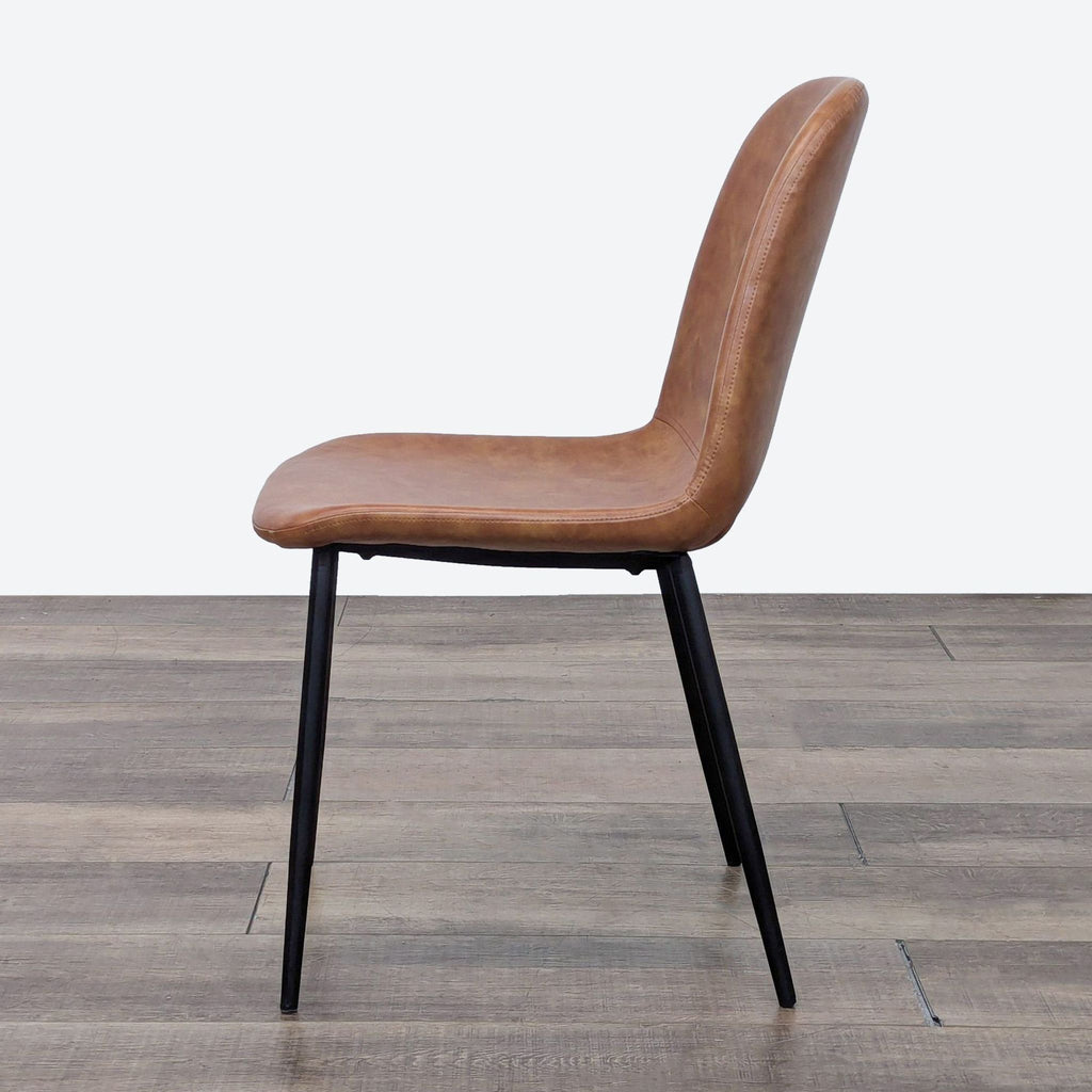 Faux Leather Dining Chair with Metal Legs