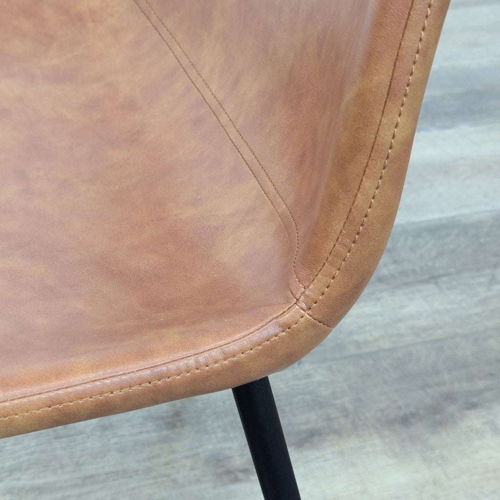 Faux Leather Dining Chair with Metal Legs