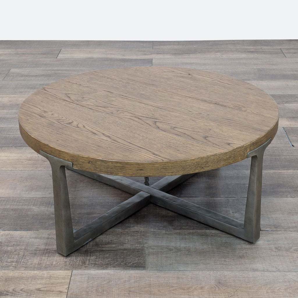 Restoration Hardware T-Brace Round Coffee Table