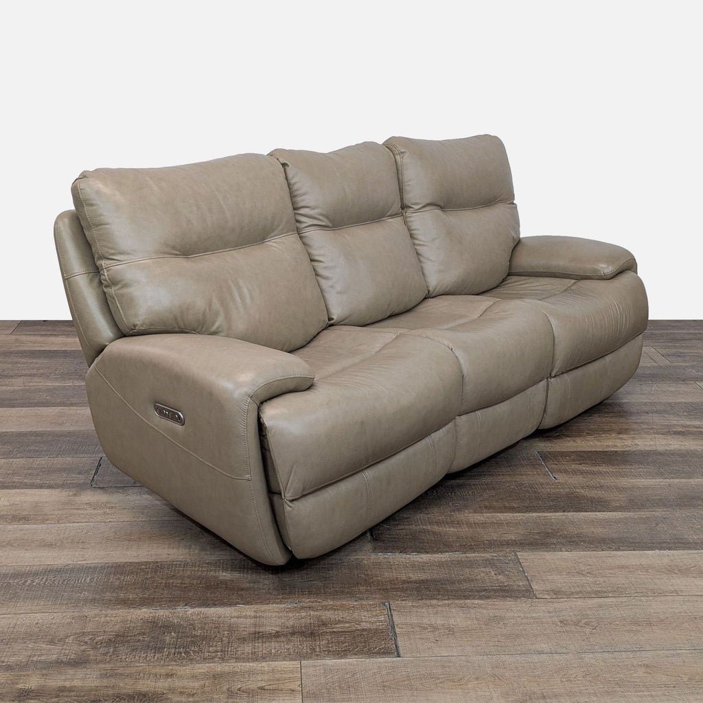 Flexsteel 3-Seat Power Reclining Leather Sofa