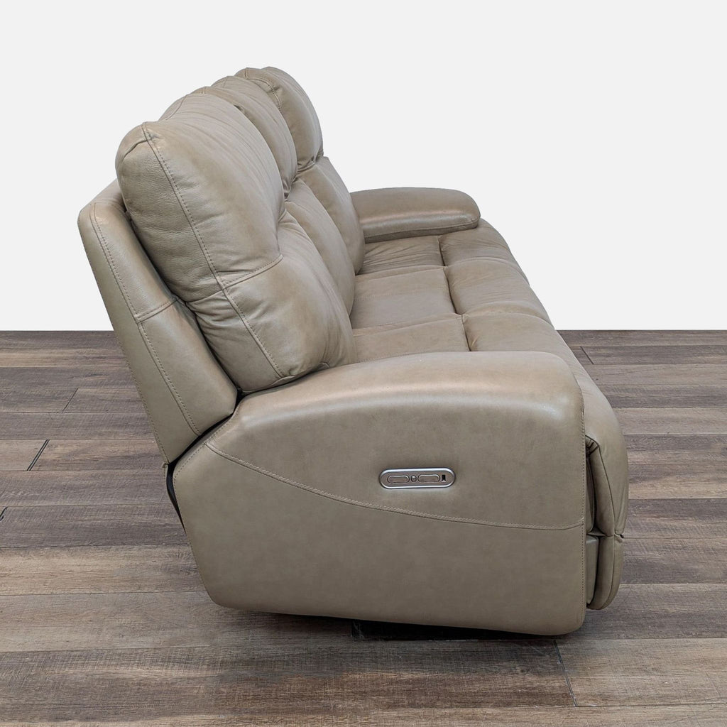 Flexsteel 3-Seat Power Reclining Leather Sofa