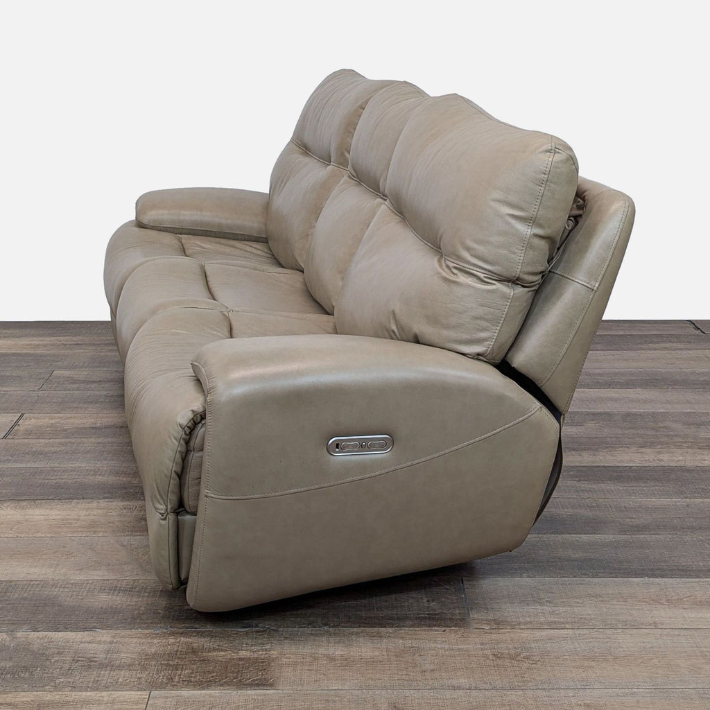 Flexsteel 3-Seat Power Reclining Leather Sofa