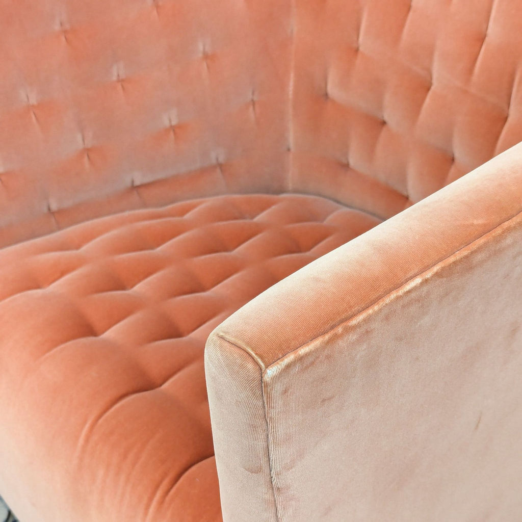 Barrel Back Coral Velvet Lounge Chair