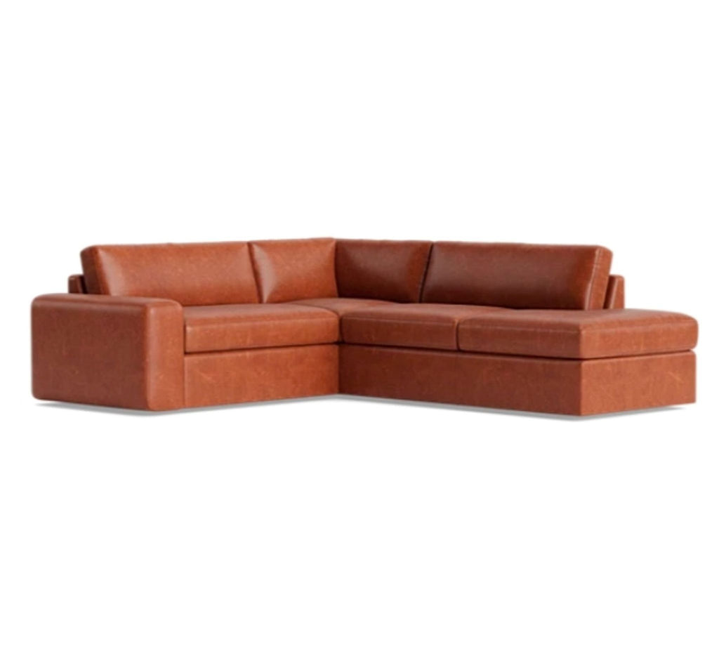 OG Couch Potato Leather Sectional with Right Bumper by Benchmade Modern