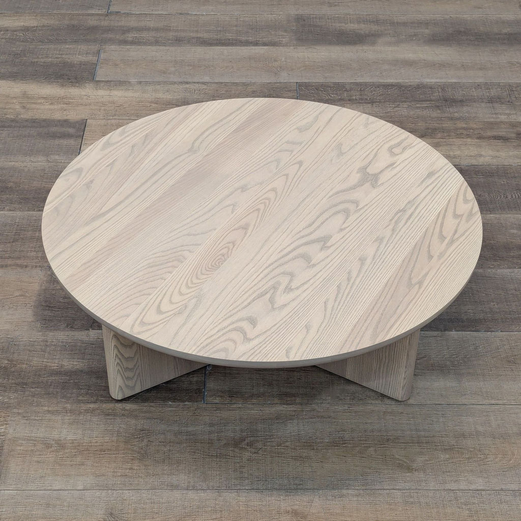 a wooden table with a wooden table cloth on it 