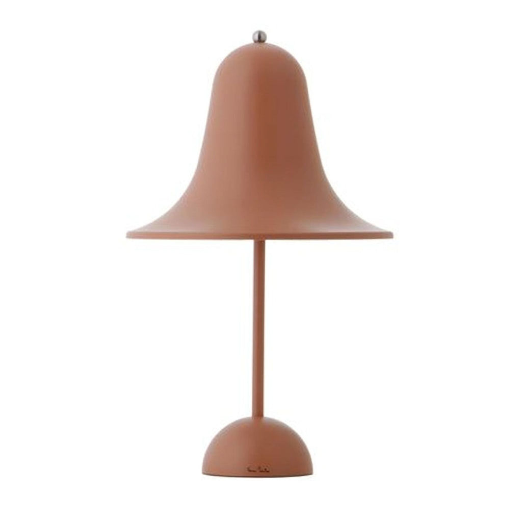 a lamp with a red and white light on it 