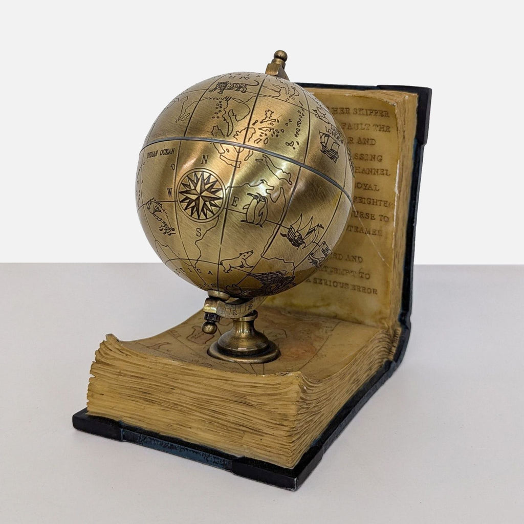 Vintage Gatco "Open Book" Bookends with Rotating Globe