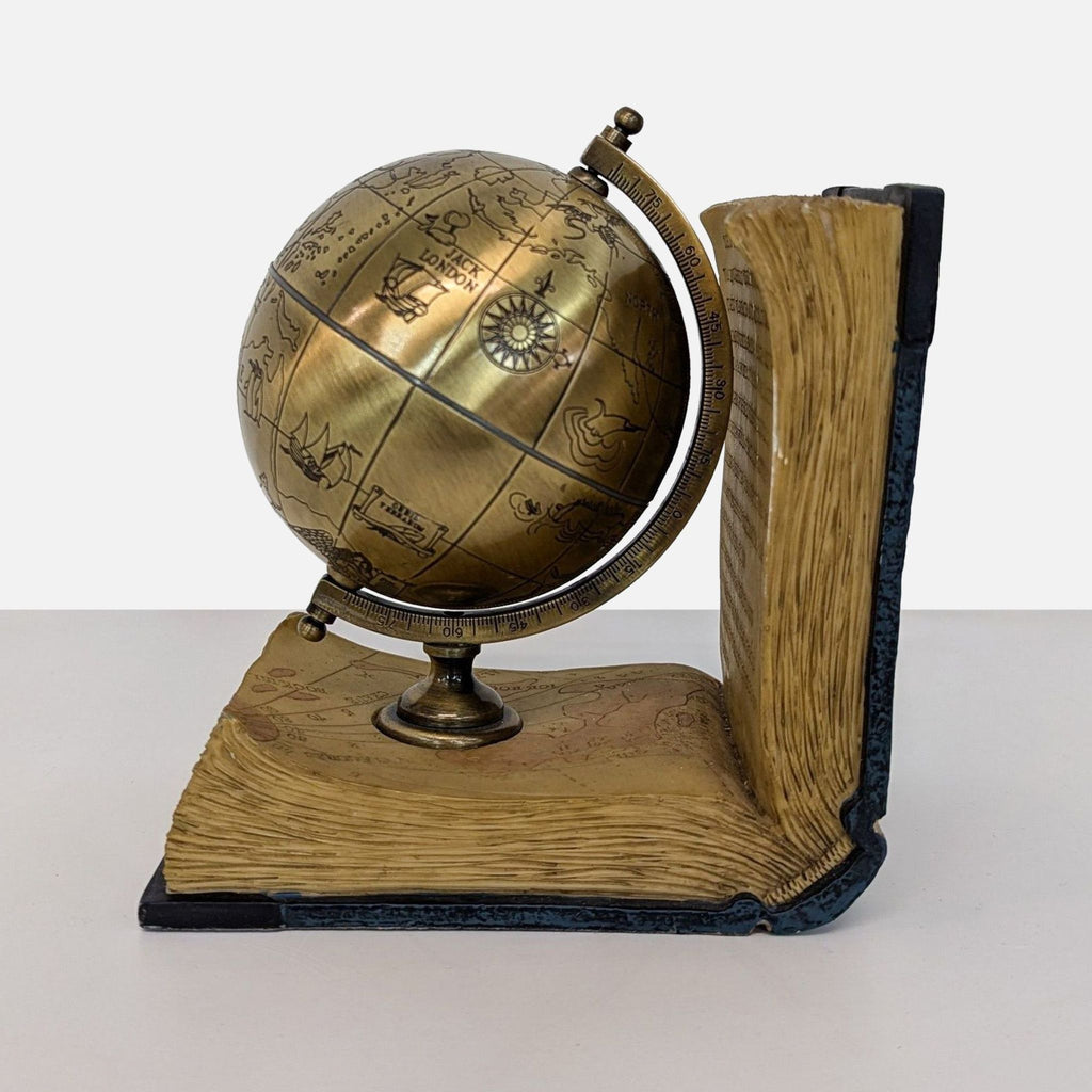 Vintage Gatco "Open Book" Bookends with Rotating Globe