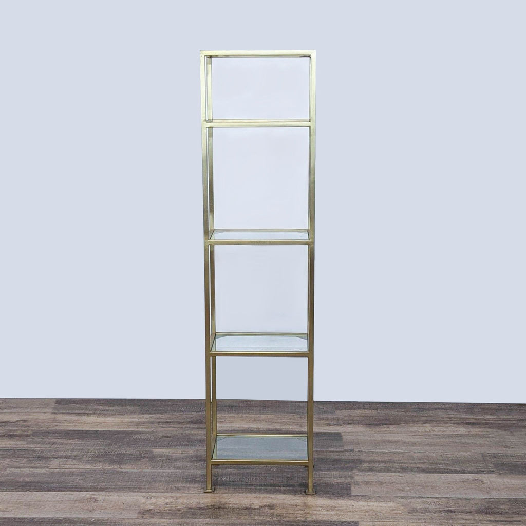 Silvia Narrow Metal and Glass Bookcase by Ballard Designs