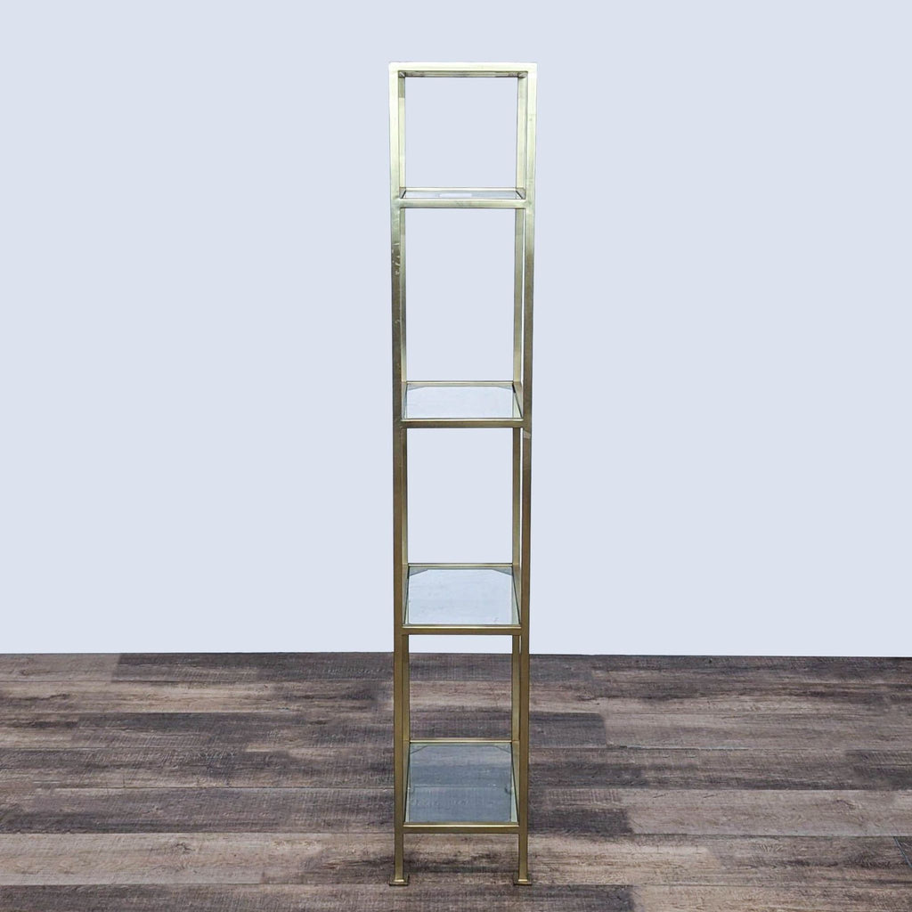 Silvia Narrow Metal and Glass Bookcase by Ballard Designs