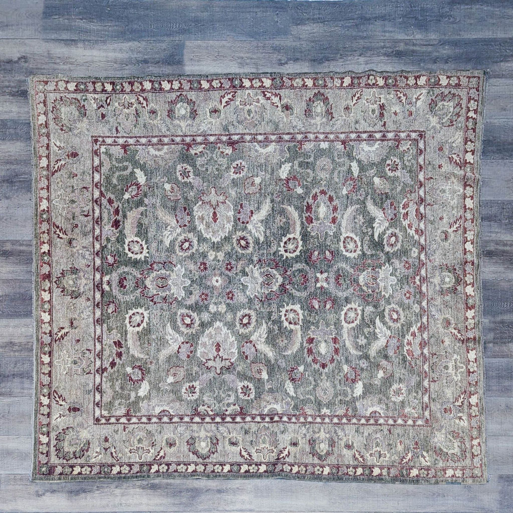 a large white rug with a pattern of dots on it 