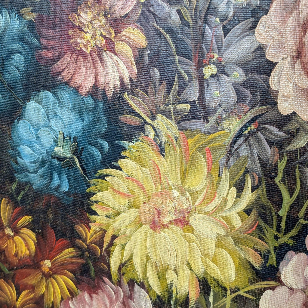 Reinhard Michel Floral Oil Painting in Ornate Gold Frame