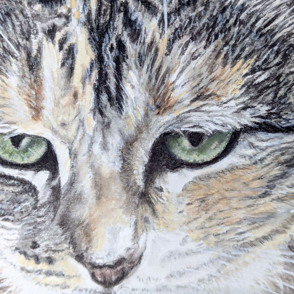 Watercolor Cat Portrait in Frame by Klee