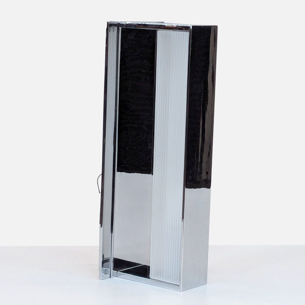 Modern Chrome Frame Wall Light with Ribbed Glass - Accepted Offer (60.00% discount)