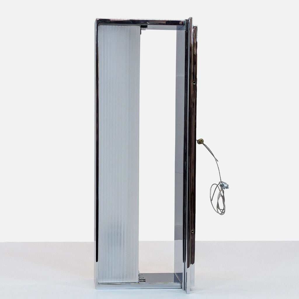 Modern Chrome Frame Wall Light with Ribbed Glass - Accepted Offer (60.00% discount)