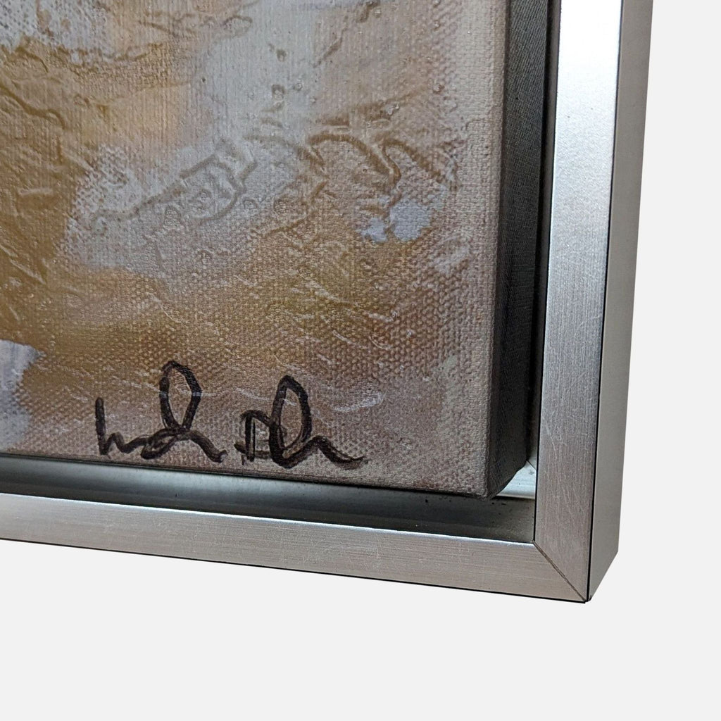 a painting of a bird on a wall 