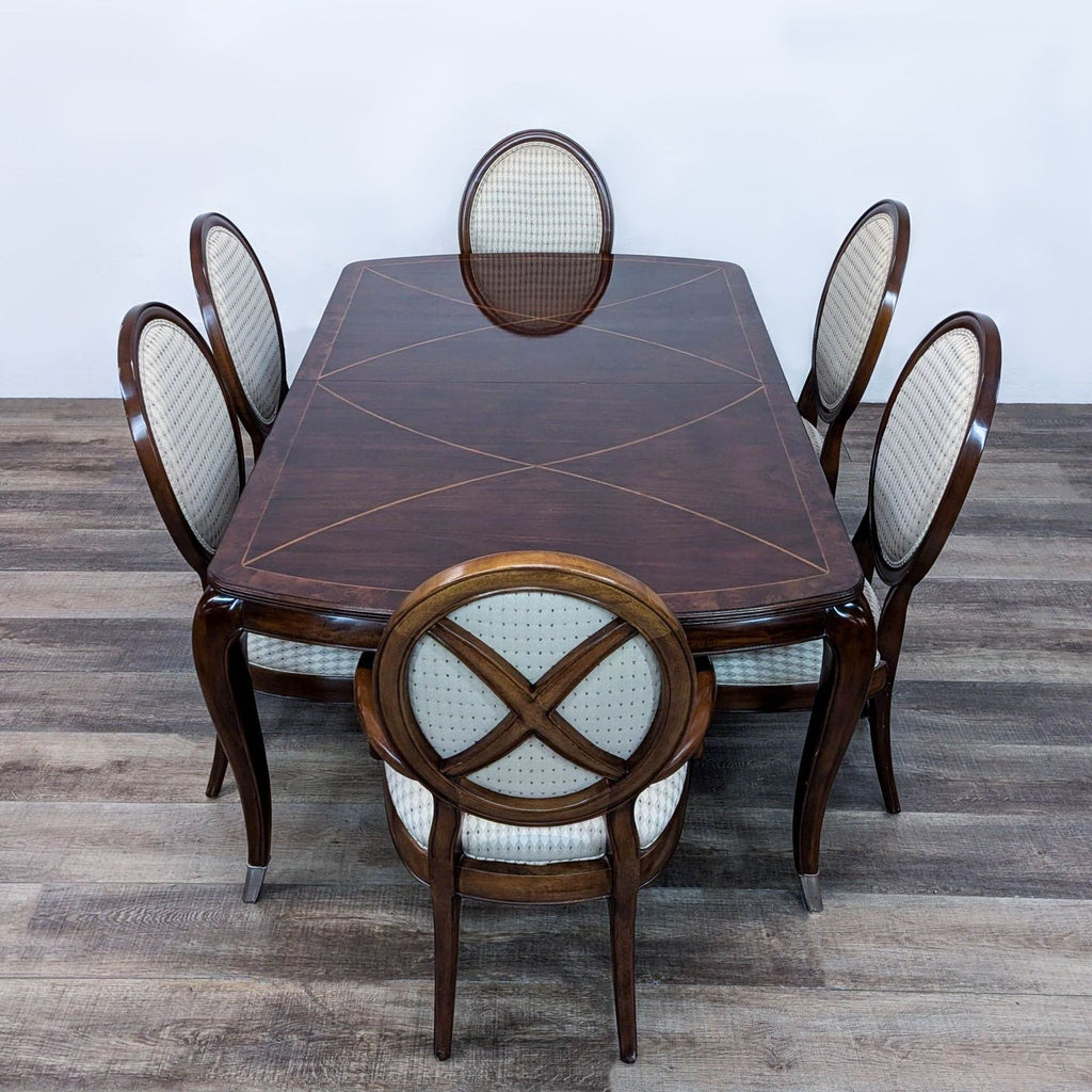a wooden table with a wooden table cloth 