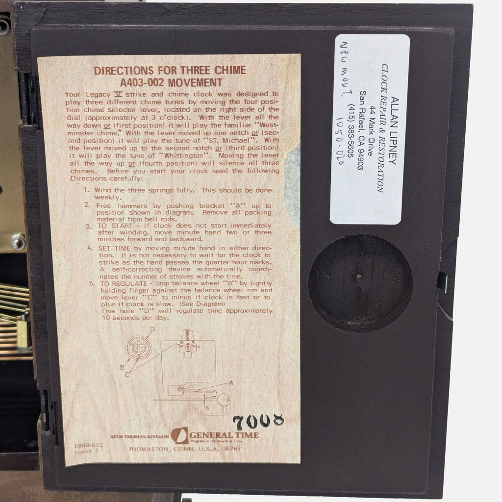 Vintage Seth Thomas A403-002 Mantel Clock