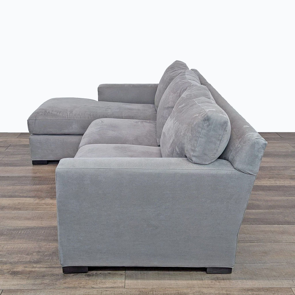 Crate & Barrel Axis Gray Sectional Sofa