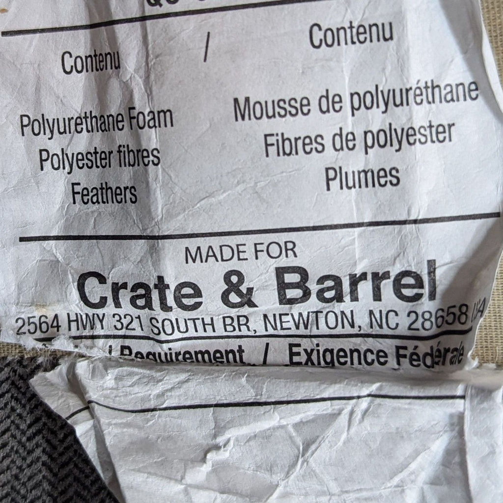 Crate & Barrel Axis Gray Sectional Sofa