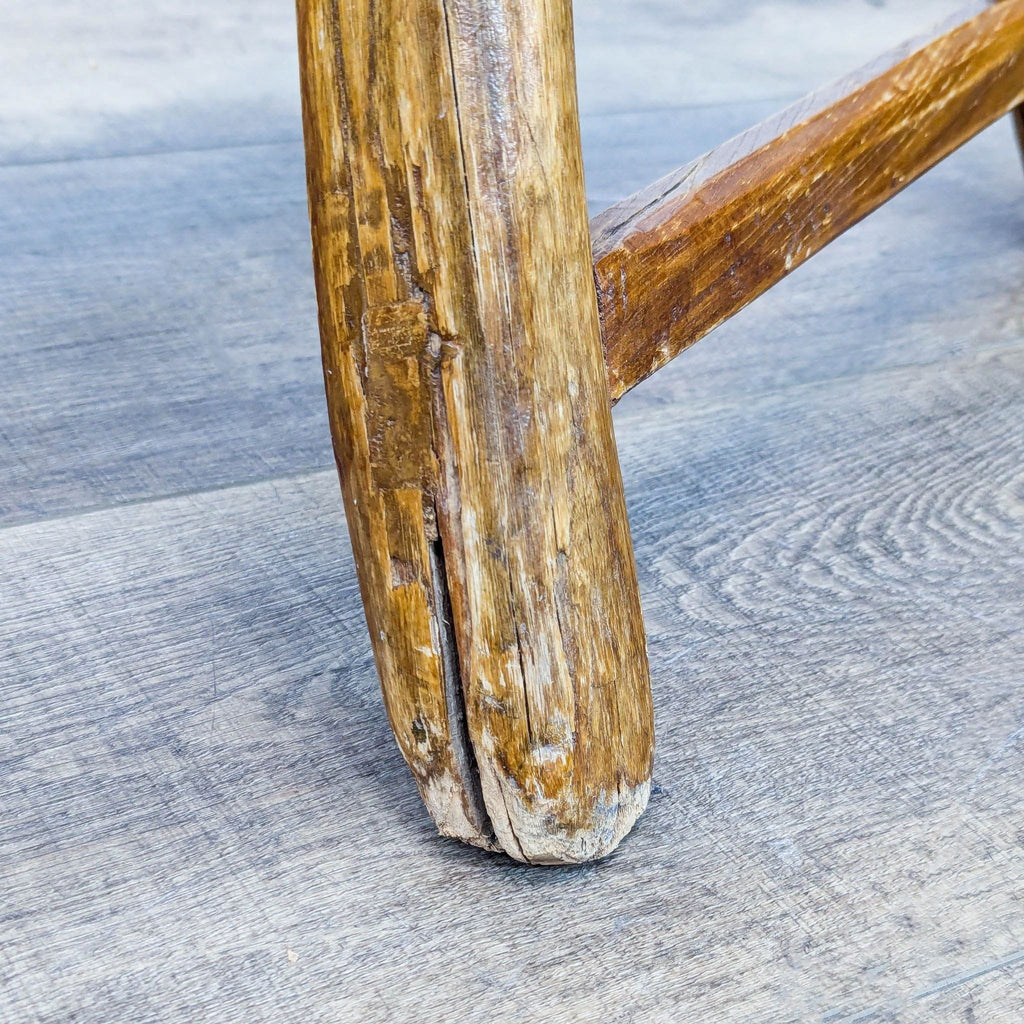 Rustic Wooden Saddle Stool