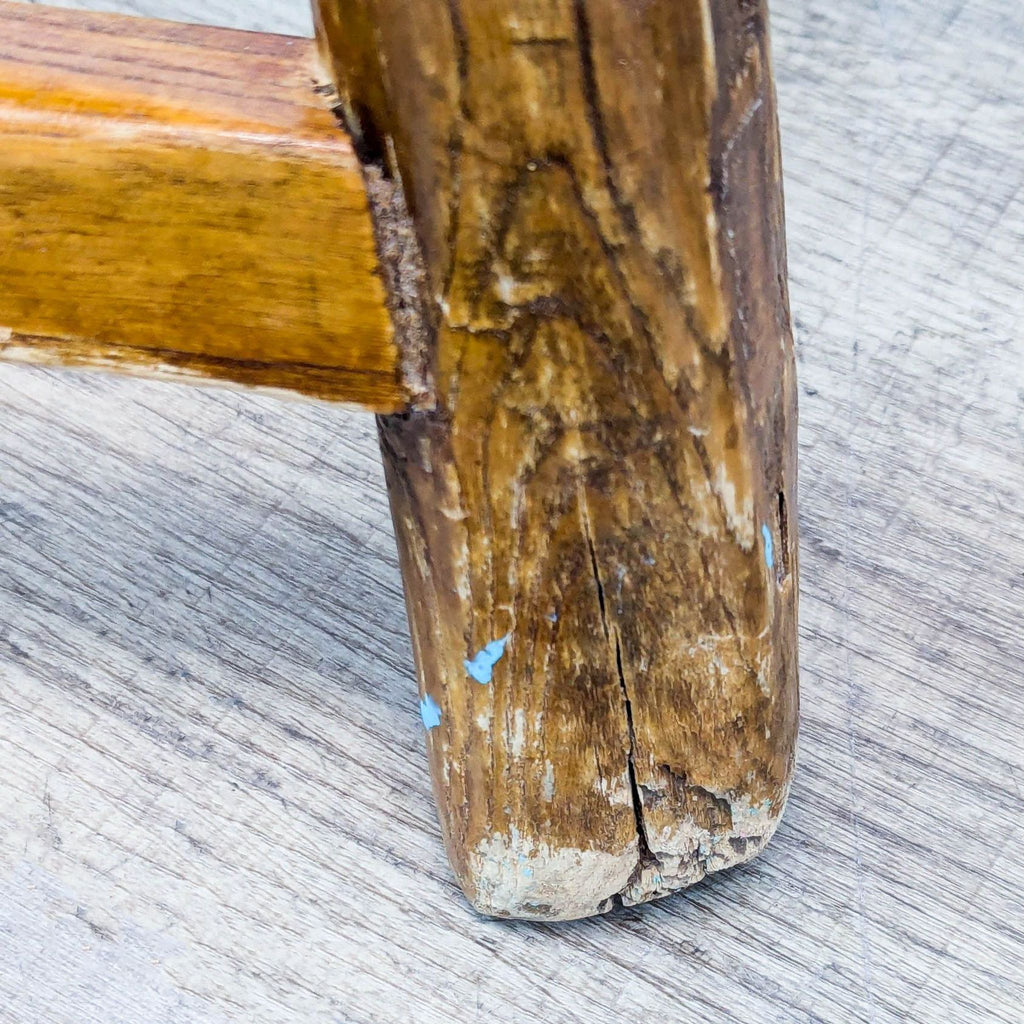 Rustic Wooden Saddle Stool