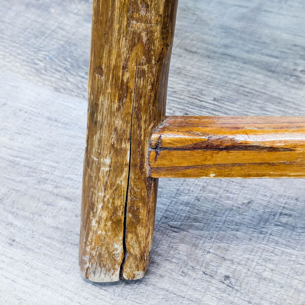 Rustic Wooden Saddle Stool