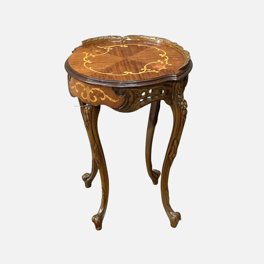 a wooden table with a wooden chair and a wooden table top 