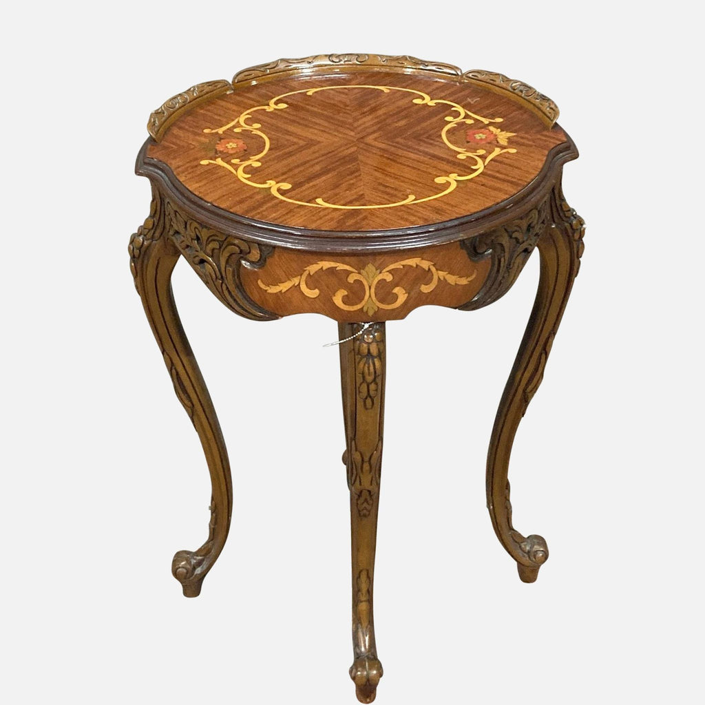 a wooden table with a wooden table top 