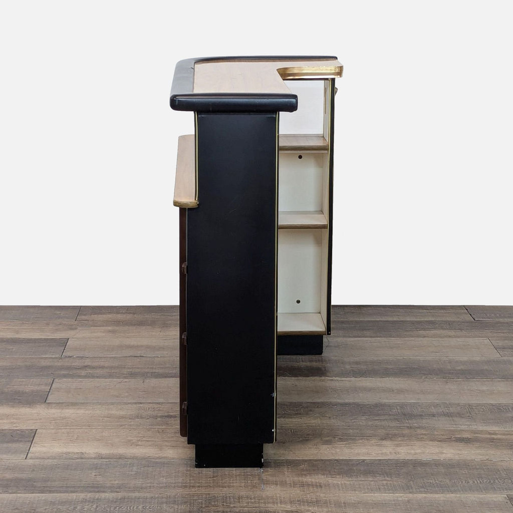 a white trash can sitting on top of a floor 