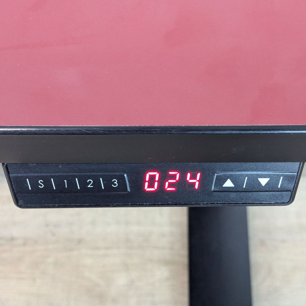 Modern Adjustable Height Desk with Dark Red Top