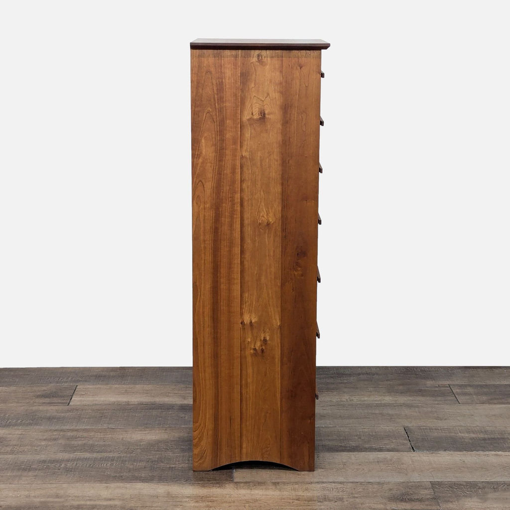 a wooden cabinet with a wooden floor 