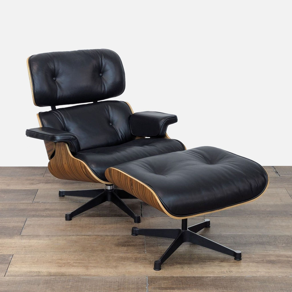 Eames Style Mid Century Modern Lounge Chair and Ottoman