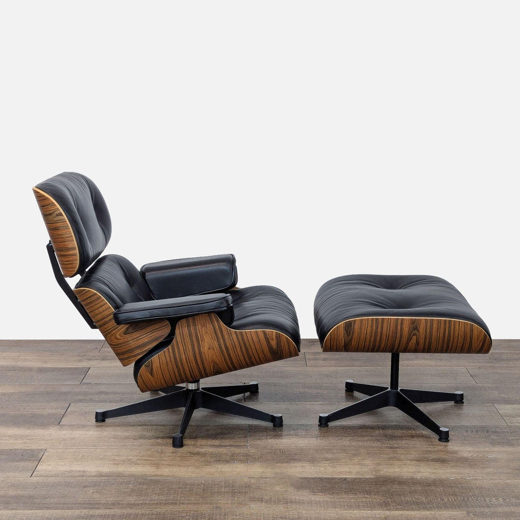 Eames Style Mid Century Modern Lounge Chair and Ottoman