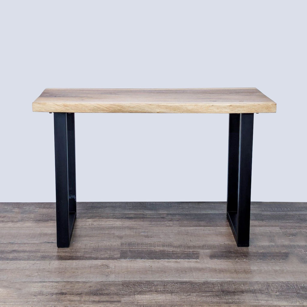 Industrial Wooden Desk with Metal Legs