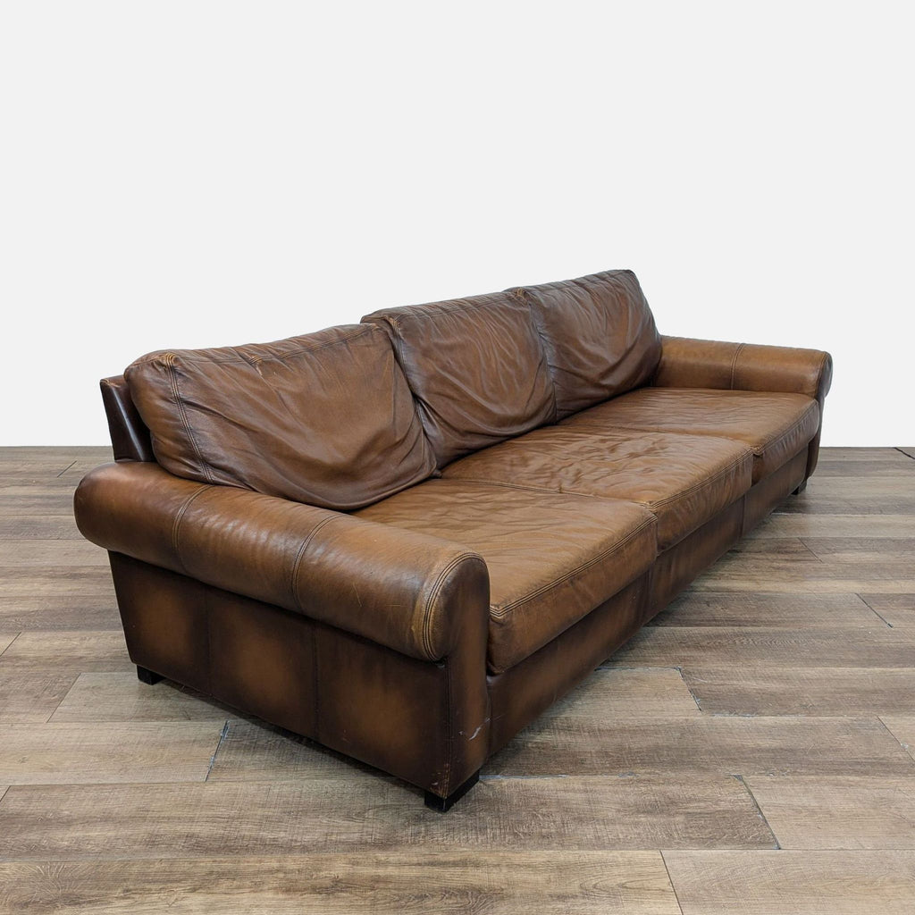 Turner Roll Arm Leather Grand Sofa