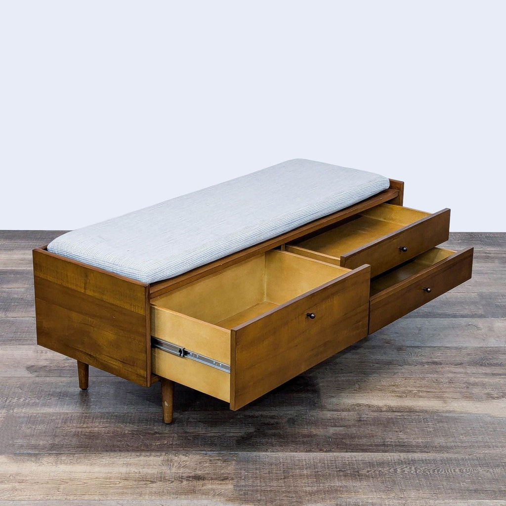 a bed with a wooden floor and a wooden floor 