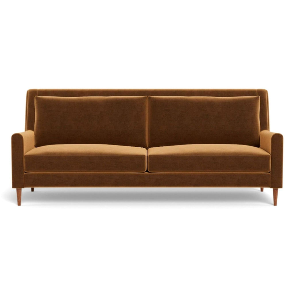 a couch with a black couch cushion on it 