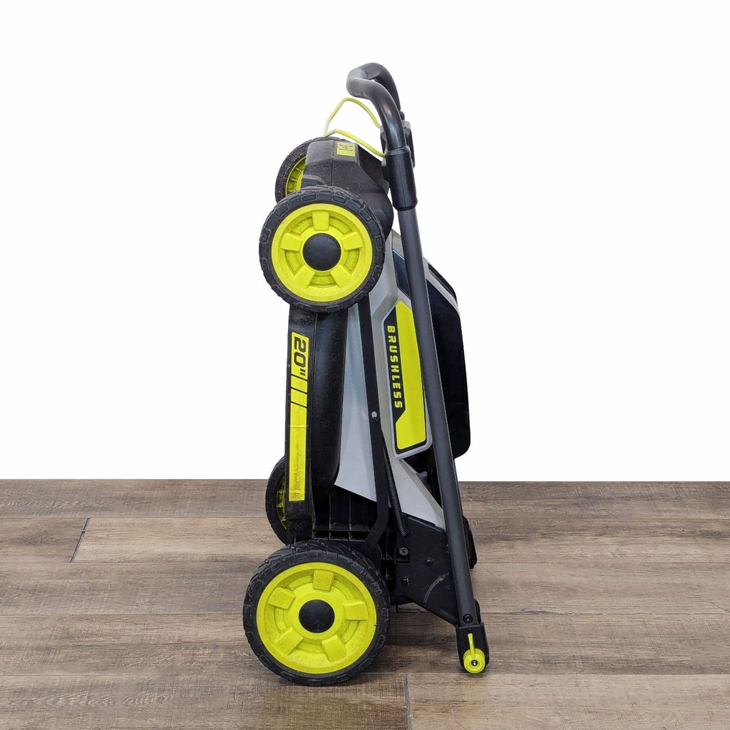 a skateboard with a helmet and a green skateboard 