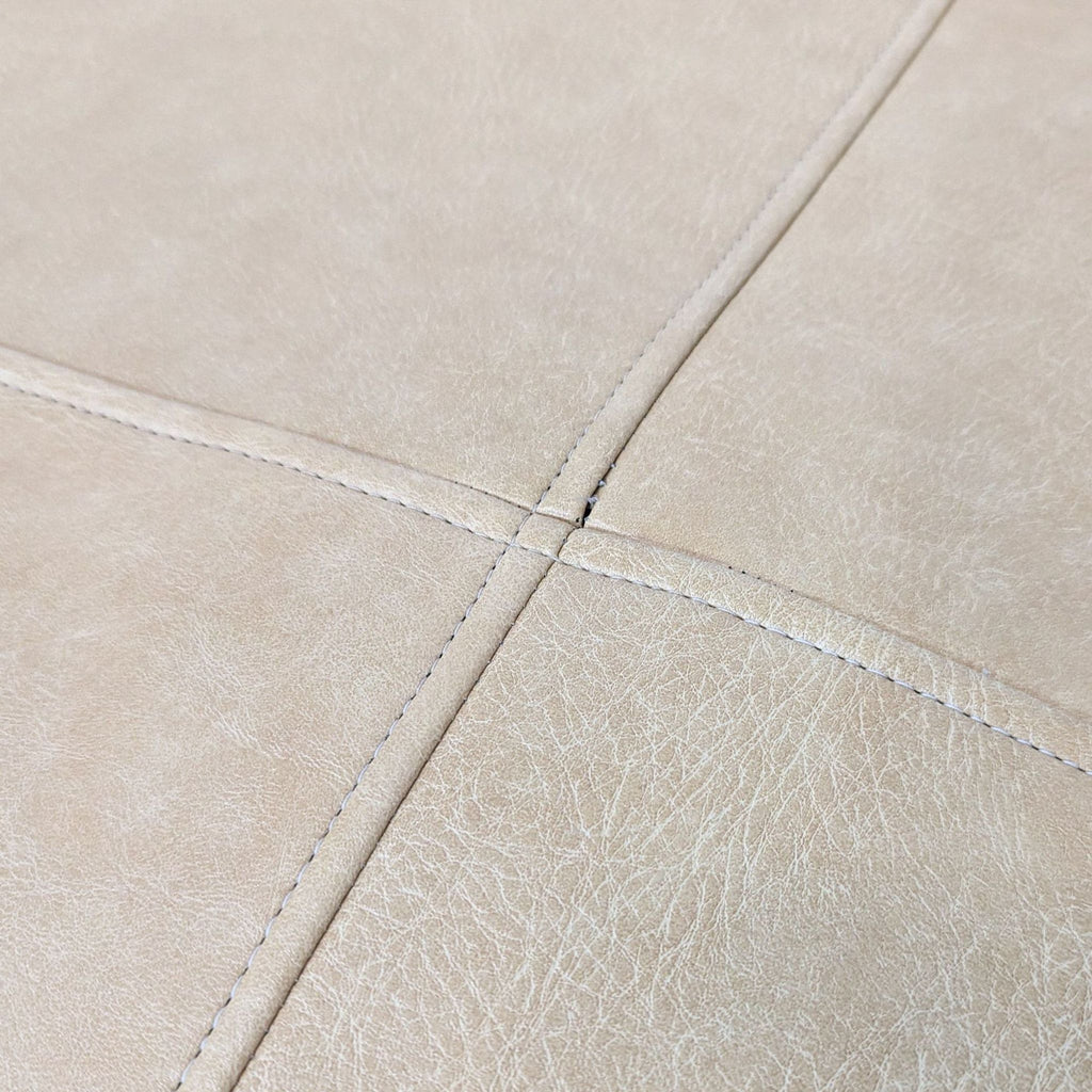 Large Round Leather Ottoman