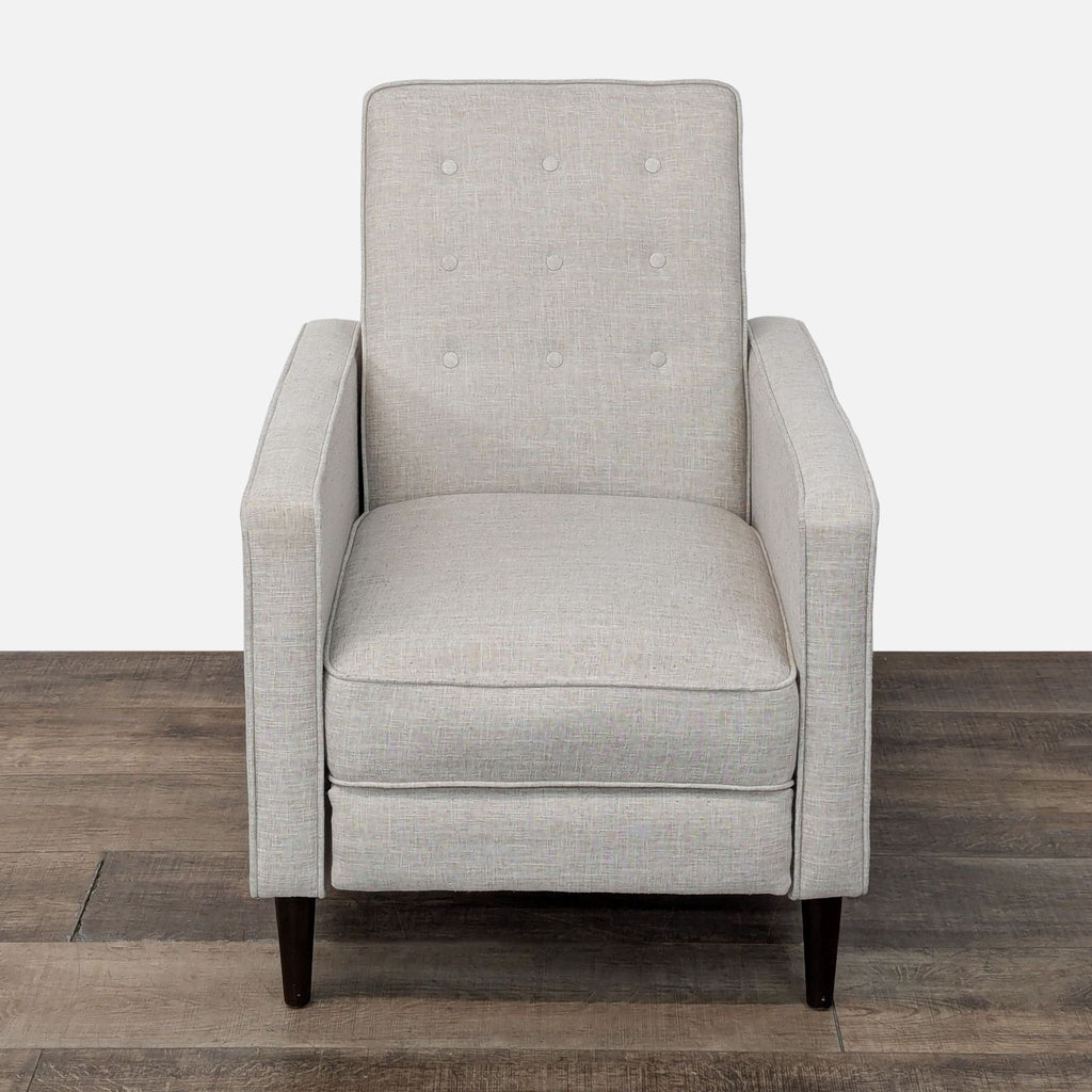 a chair with a black seat and a black chair 