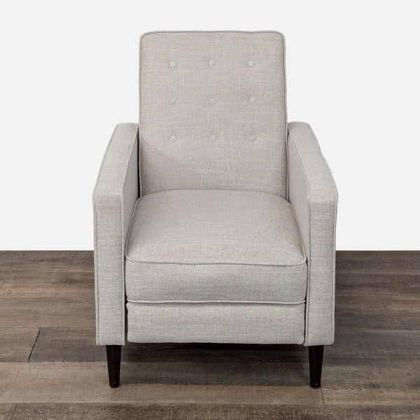 a chair with a black seat and a black chair 