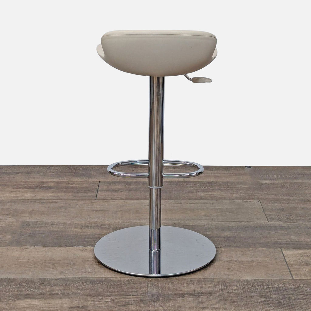 Adjustable Modern Beige Bar Stool with Chrome Finish